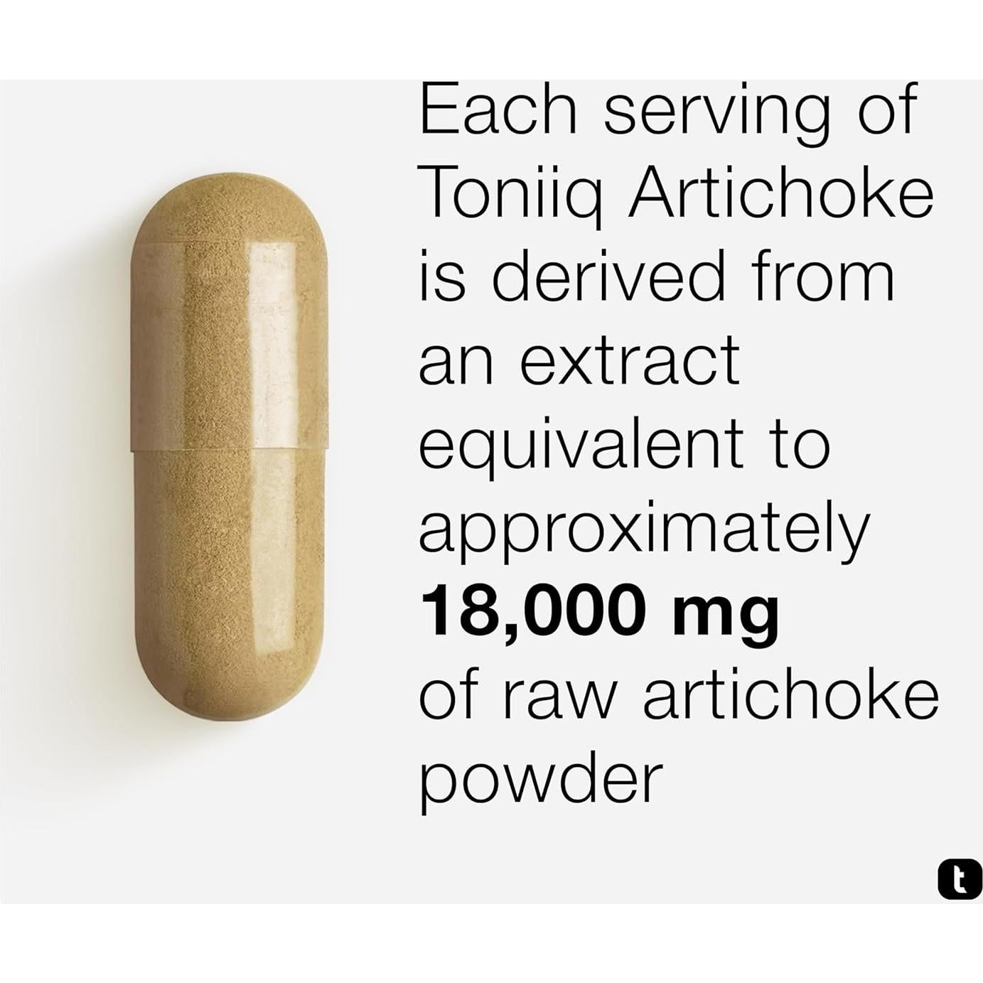 Extracto de Alcachofa Toniiq 15:1 120 Cápsulas Veganas 5% Cinarina