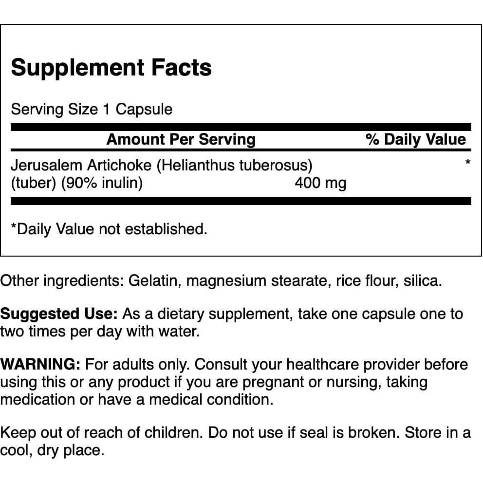 Cápsulas de Alcachofa de Jerusalén Swanson 400 mg 60 Unidades