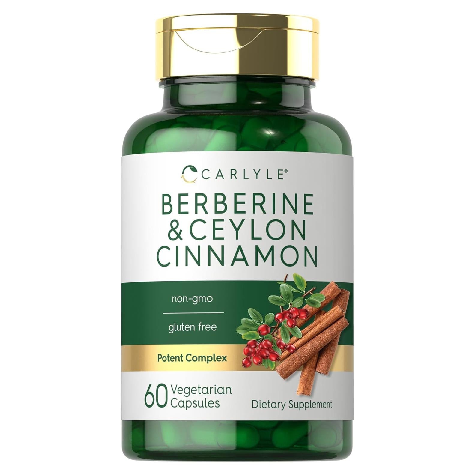 Cápsulas Vegetarianas de Berberina y Canela Carlyle 2000mg - 60 Unidades