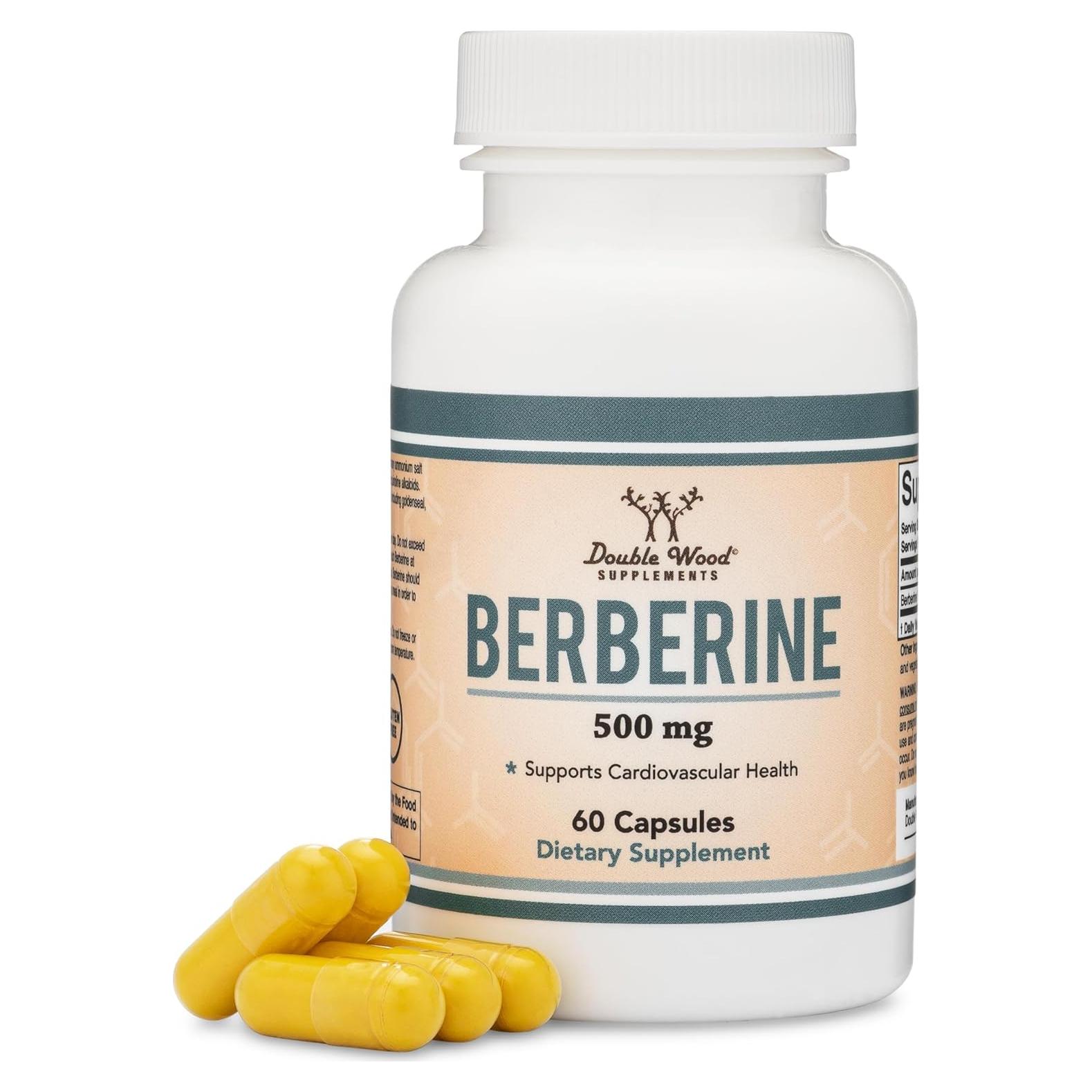 Suplemento de Berberina 500mg Double Wood - 60 Cápsulas Veganas