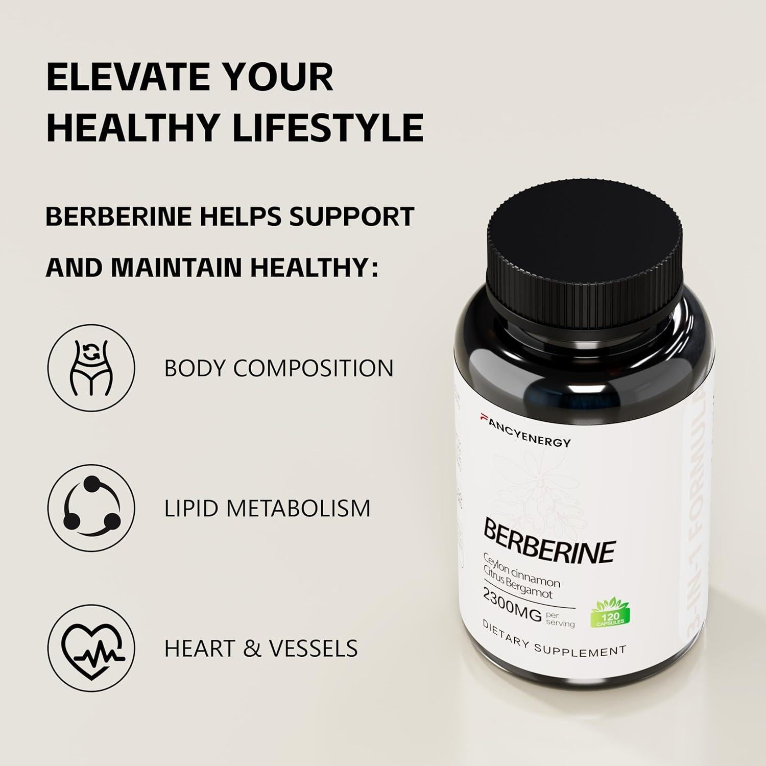 Suplemento de Berberina con Canela de Ceilán - 120 Cápsulas Veganas