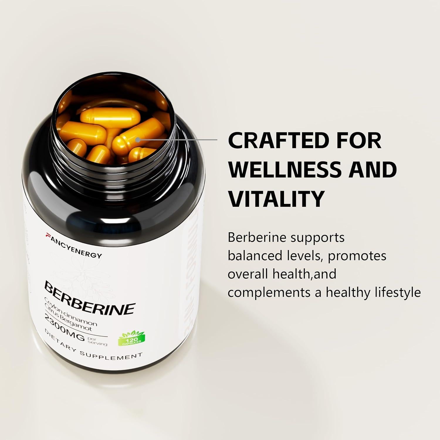 Suplemento de Berberina con Canela de Ceilán - 120 Cápsulas Veganas