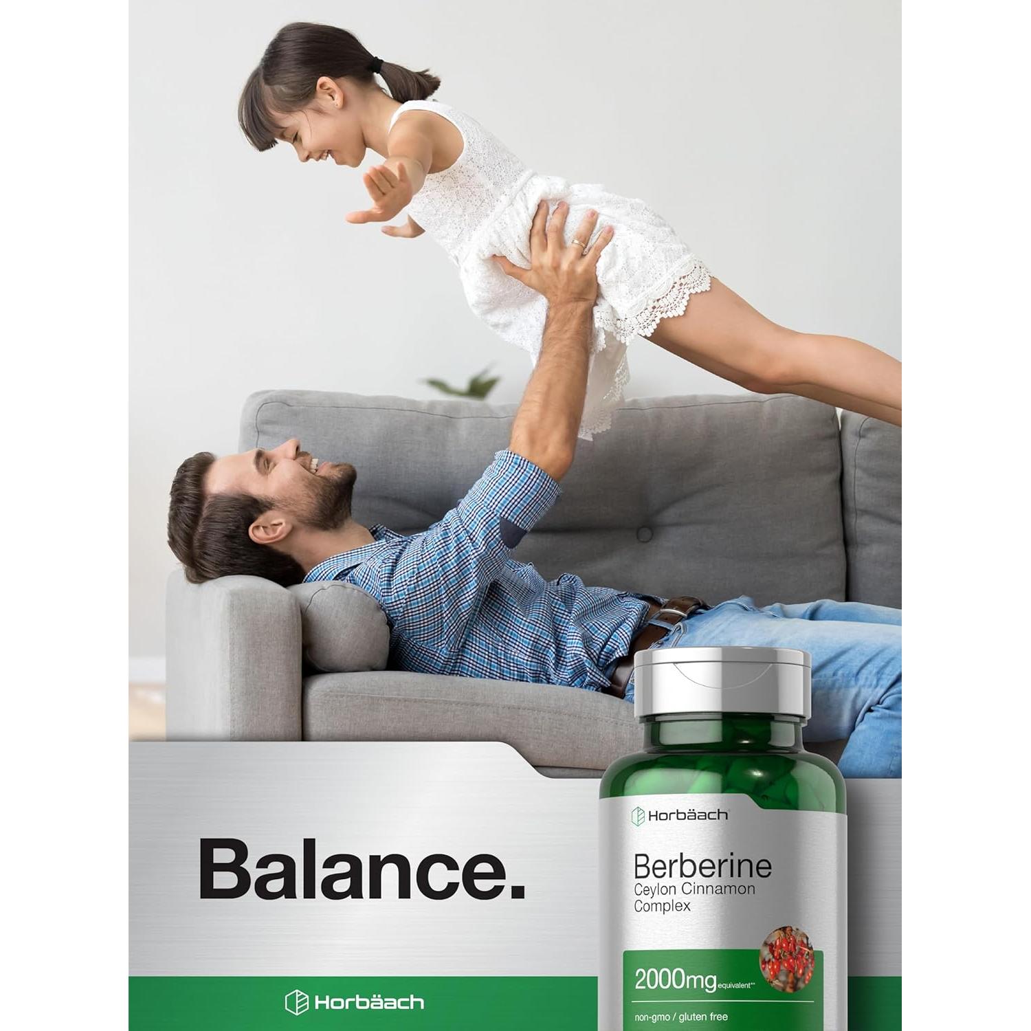 Suplemento de Berberina y Canela de Ceilán Horbaach 2000mg 120 Cápsulas