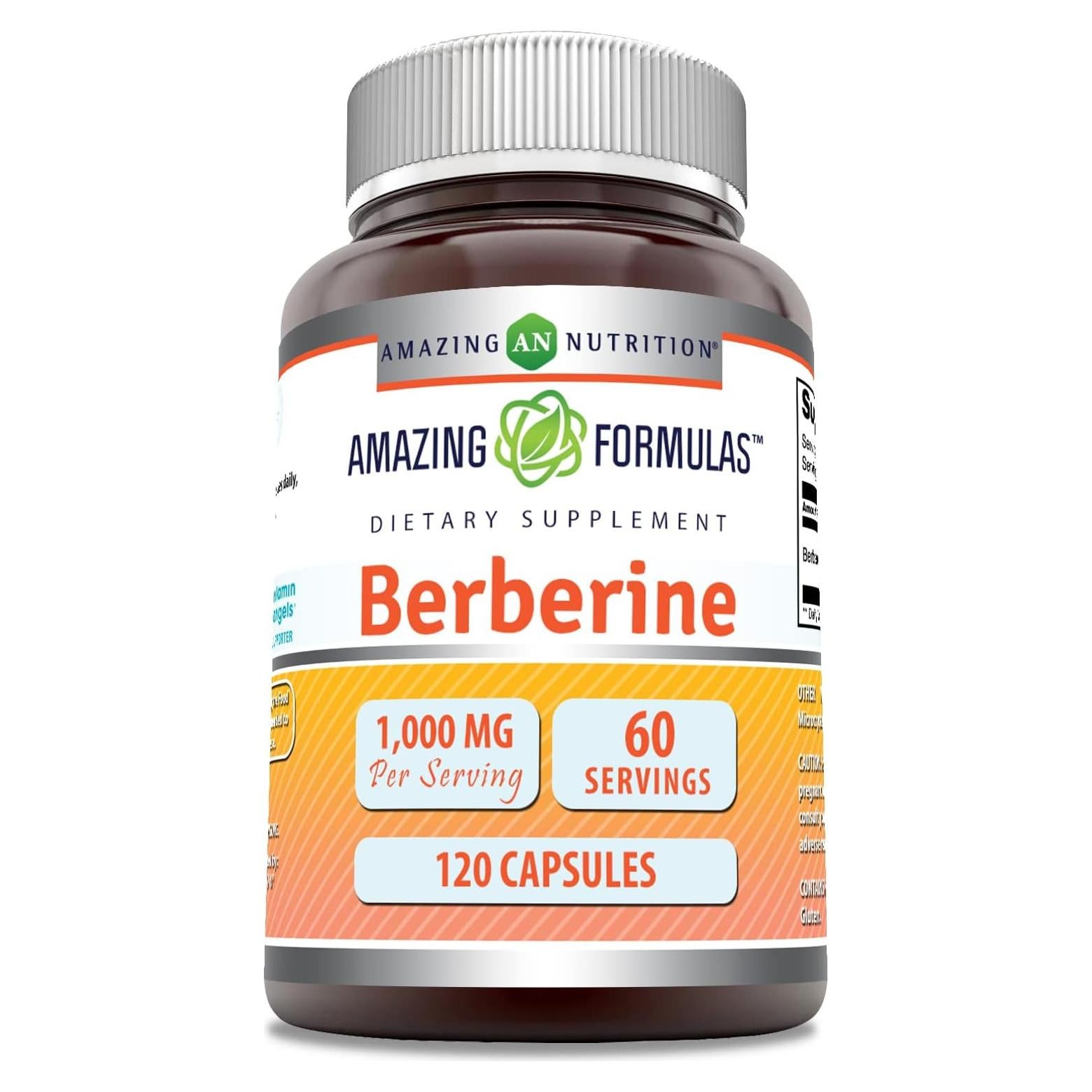 Suplemento de Berberina 1000mg Nutrición Asombrosa 120 Cápsulas