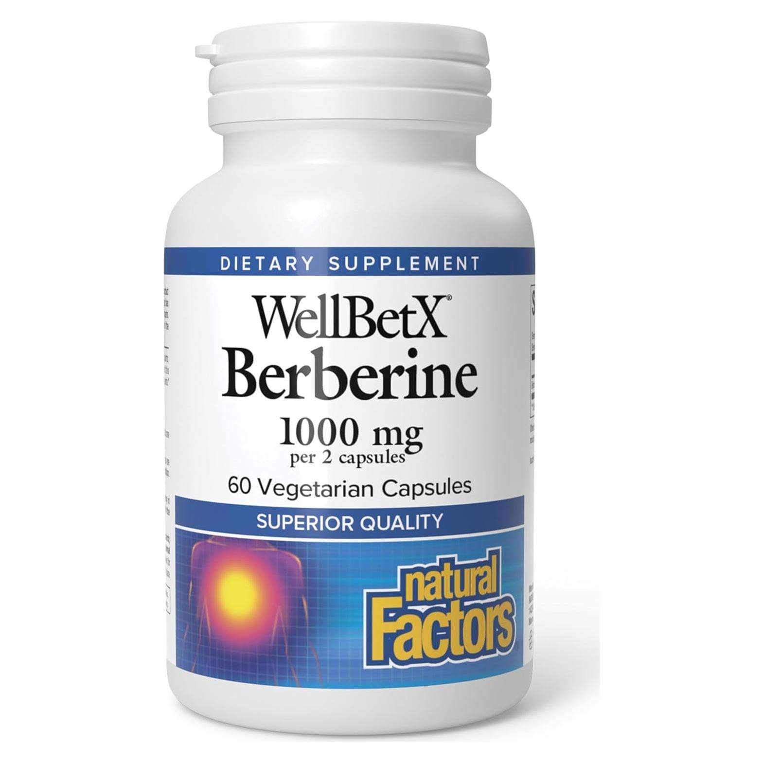 Suplemento Berberina Natural Factors 500 mg - 60 Cápsulas Veganas