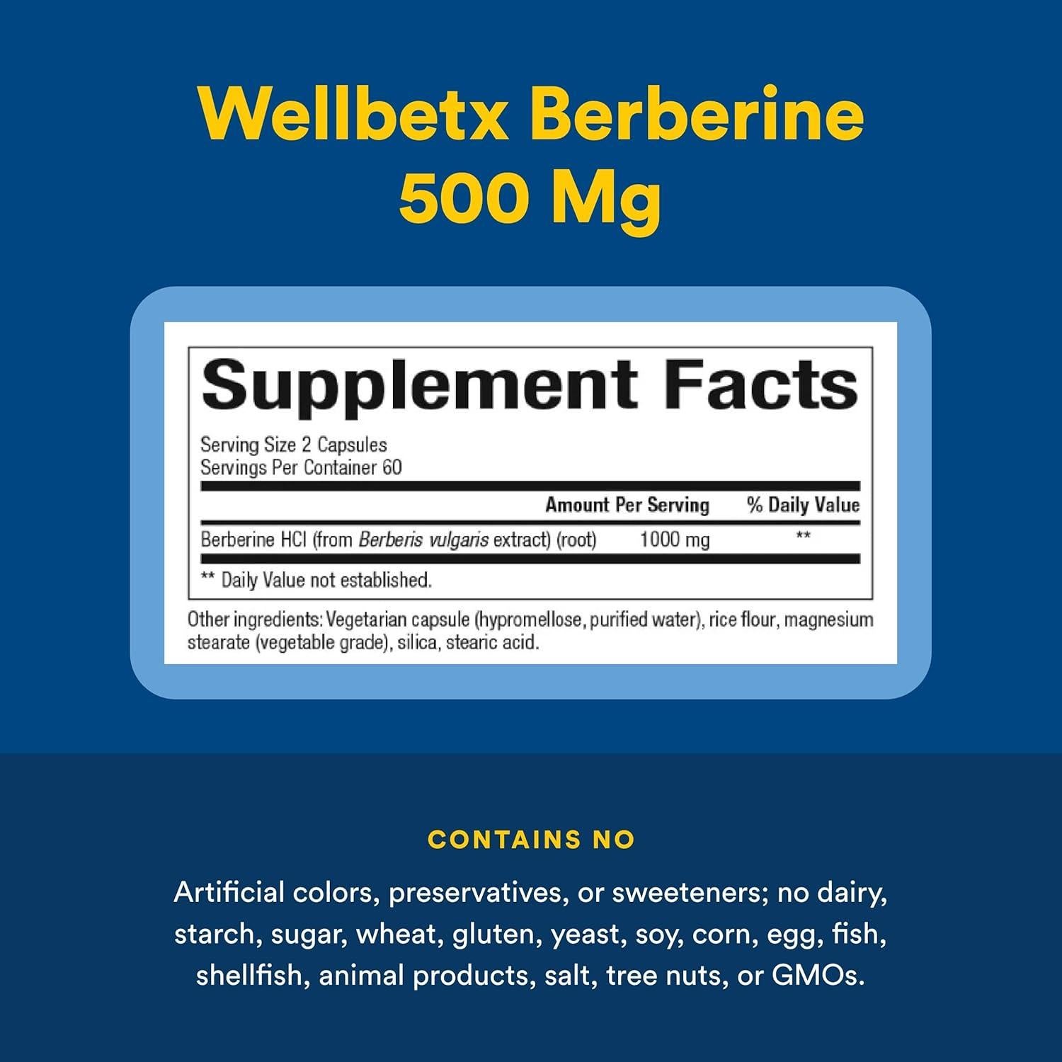 Suplemento Berberina Natural Factors 500 mg - 60 Cápsulas Veganas
