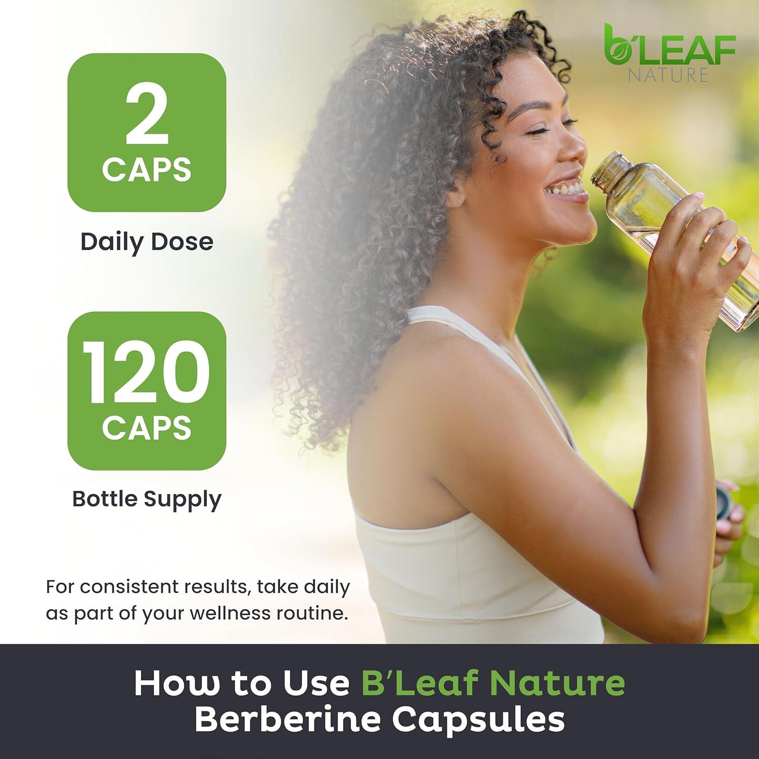 Suplemento de Berberina B'Leaf Nature 120 Cápsulas 1100mg