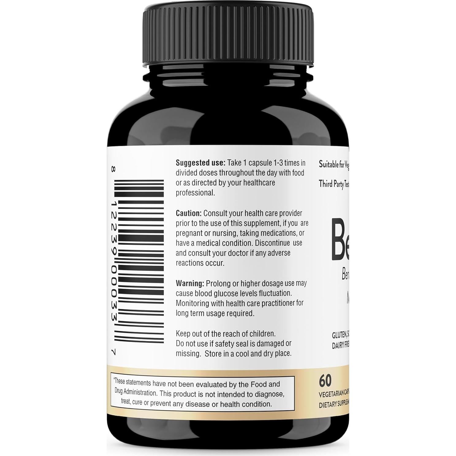 Suplemento de Berberina HCL Sandhu 500mg 60 cápsulas Vegetariano