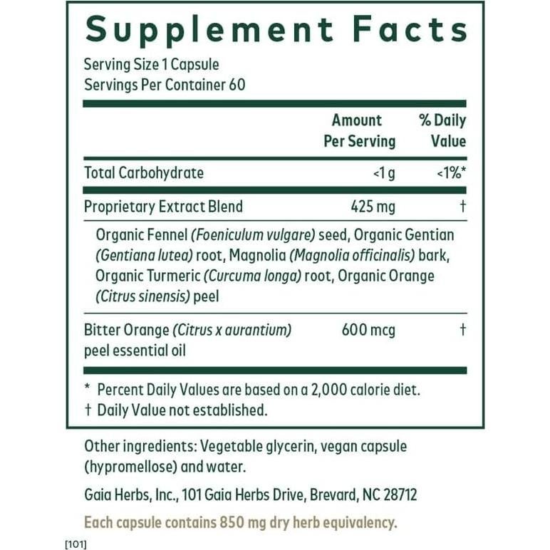Suplemento Digestivo Gaia Herbs Pro MMC Restore - 60 Cápsulas