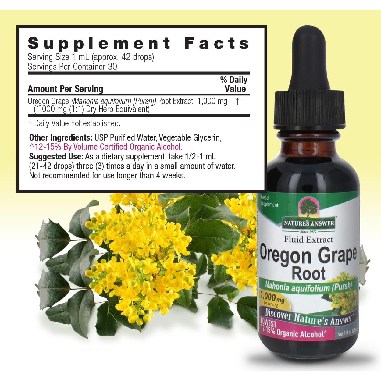 Extracto de Raíz de Uva Nature's Answer 30ml Orgánico Vegano