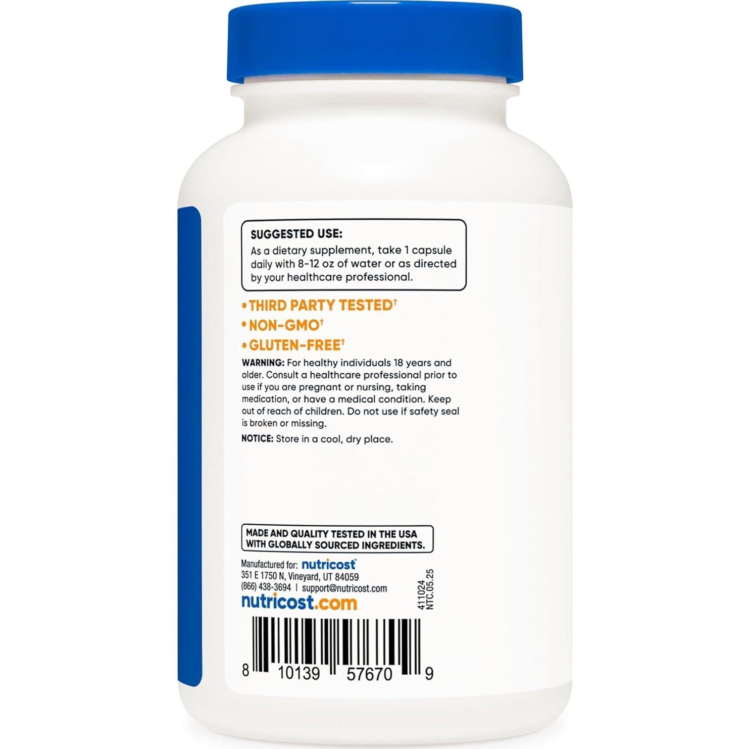 Extracto de Jiaogulan Nutricost 500mg 120 Cápsulas Veganas