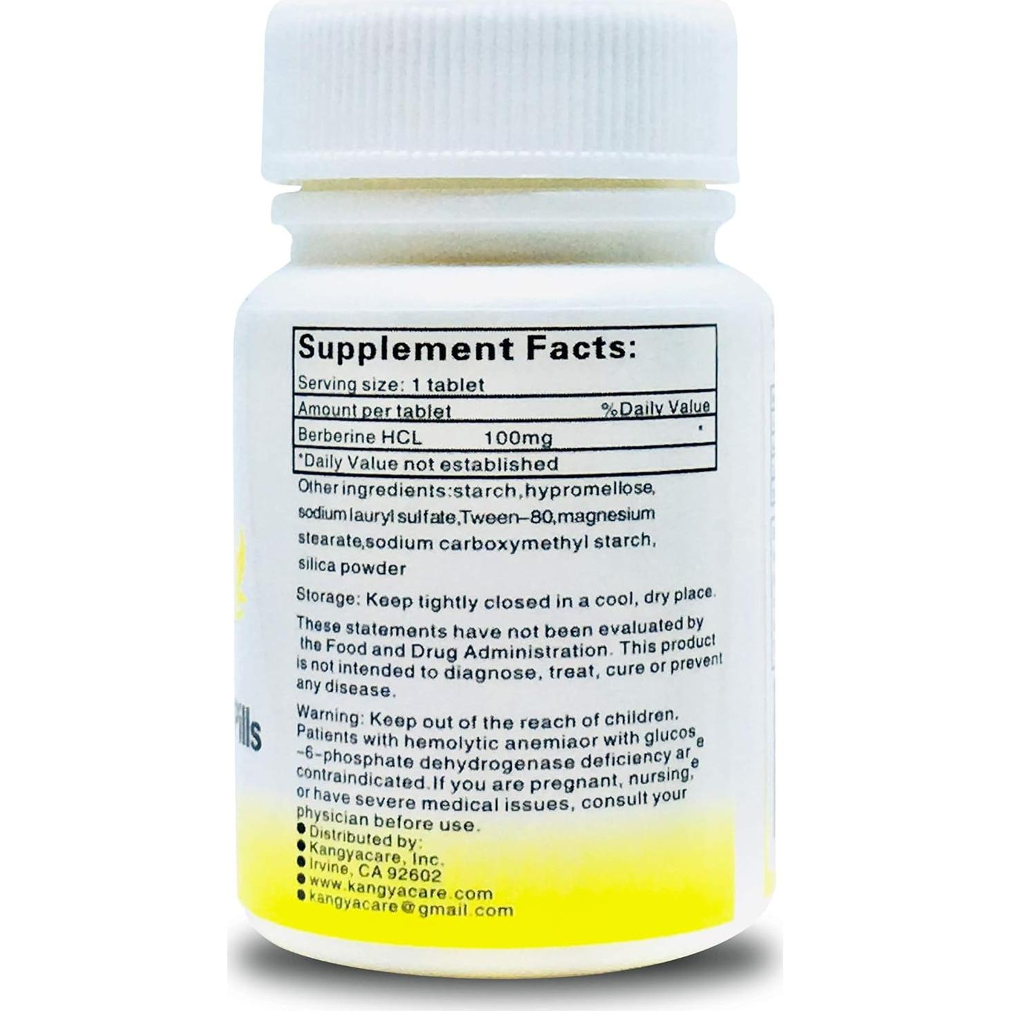 Píldoras de Berberina Huang Lian Su - 100 Tabletas - Salud Intestinal y Cardiovascular