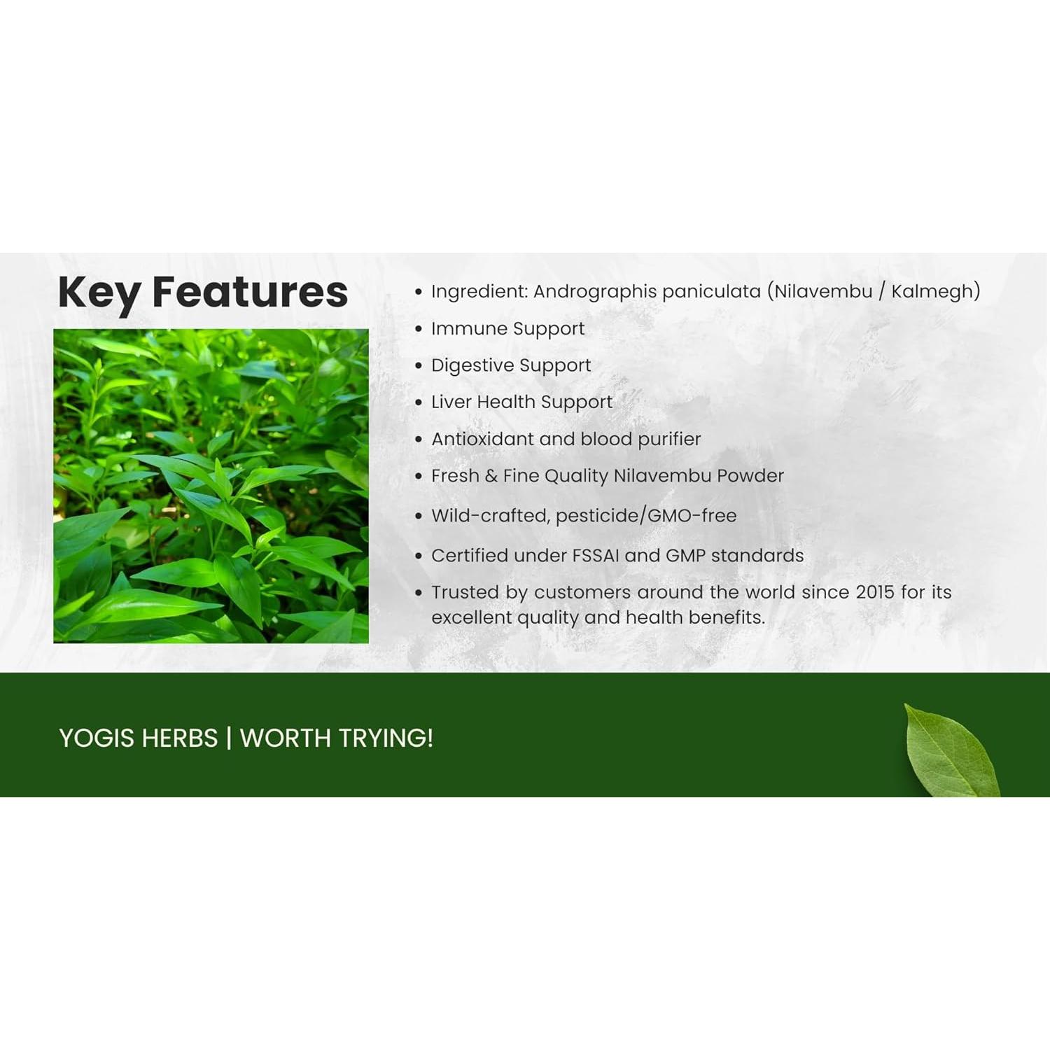 Polvo de Nilavembu YOGIS HERBS 226.8 g - Suplemento Herbal Natural