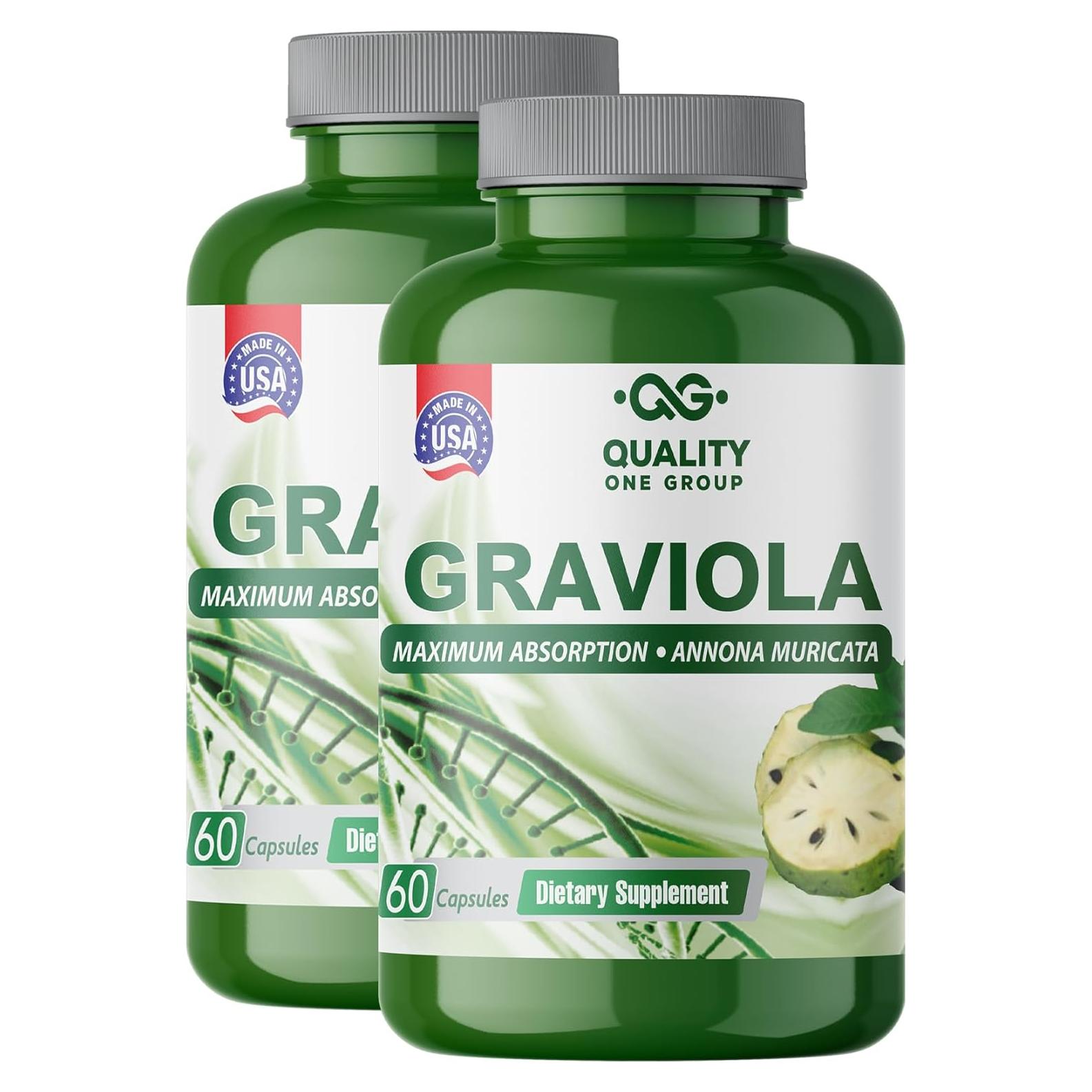 Suplemento de Graviola Pura Quality One - 2 Cápsulas Antioxidantes