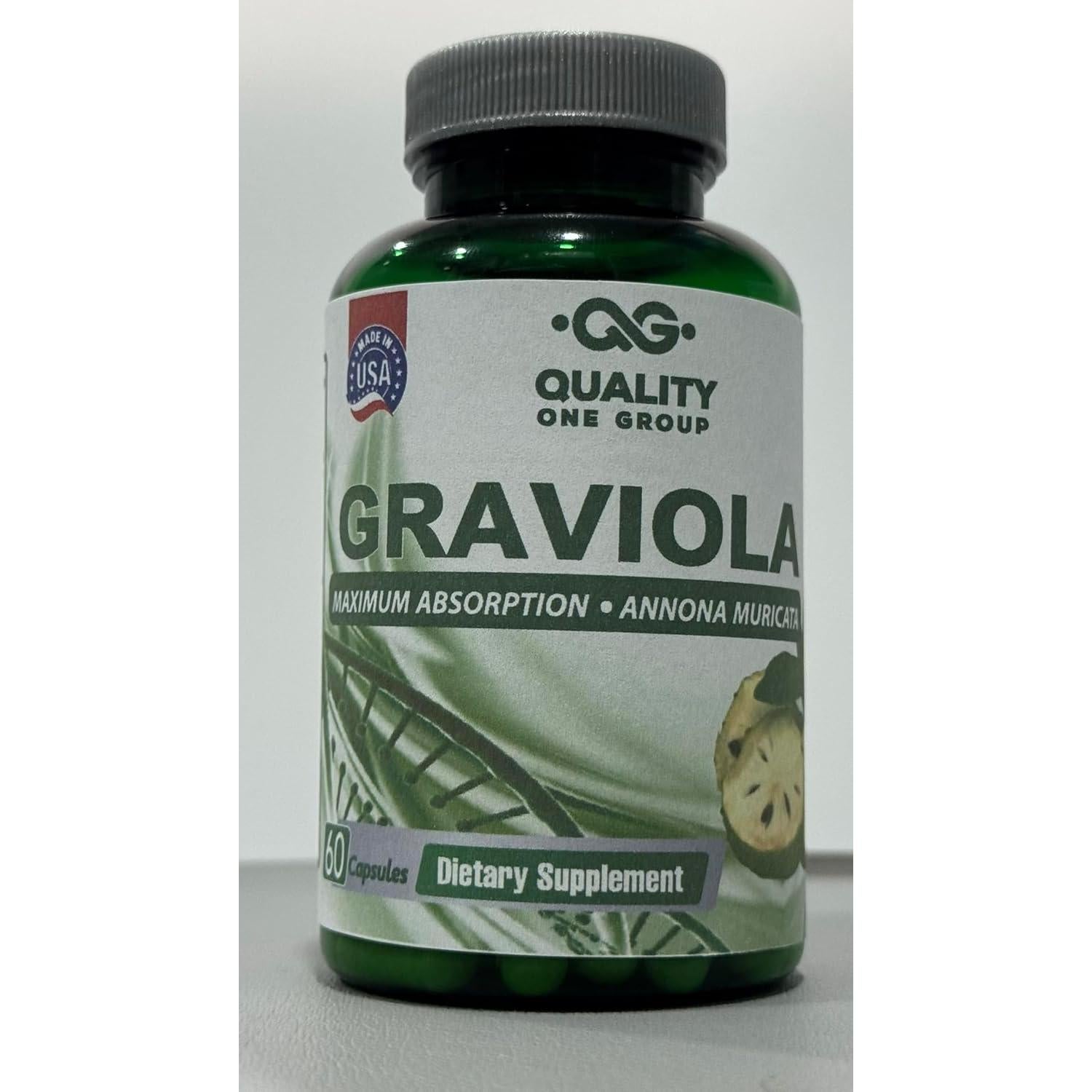 Suplemento de Graviola Pura Quality One - 2 Cápsulas Antioxidantes