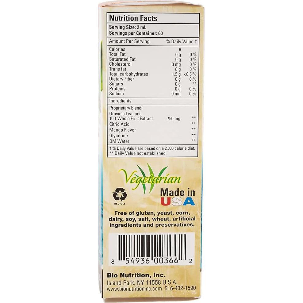 Extracto Líquido de Graviola Bio Nutrition 118 ml - 750 mg