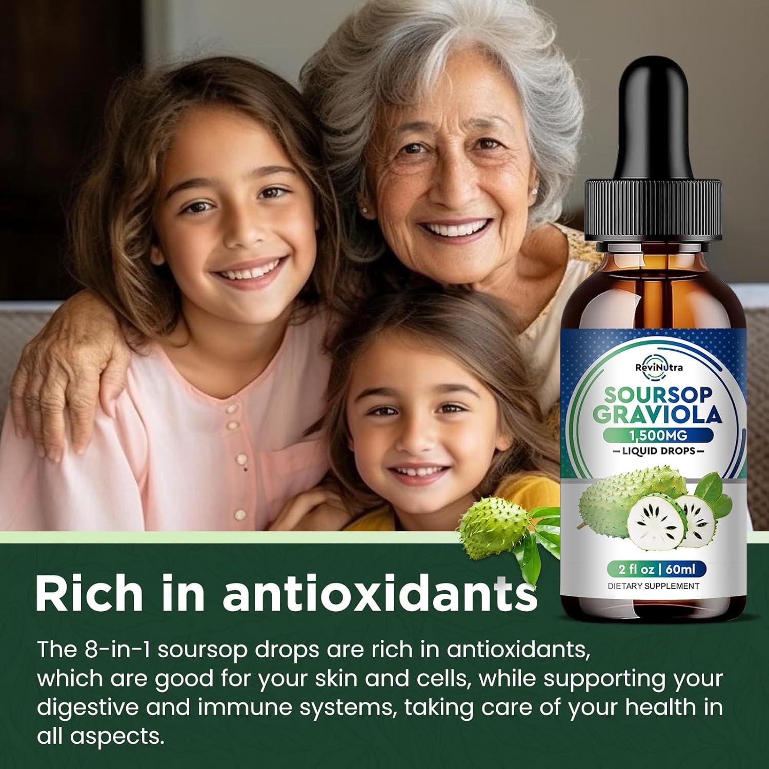 Gotas Líquidas de Graviola ReviNutra 60 ml - Suplemento Inmunológico