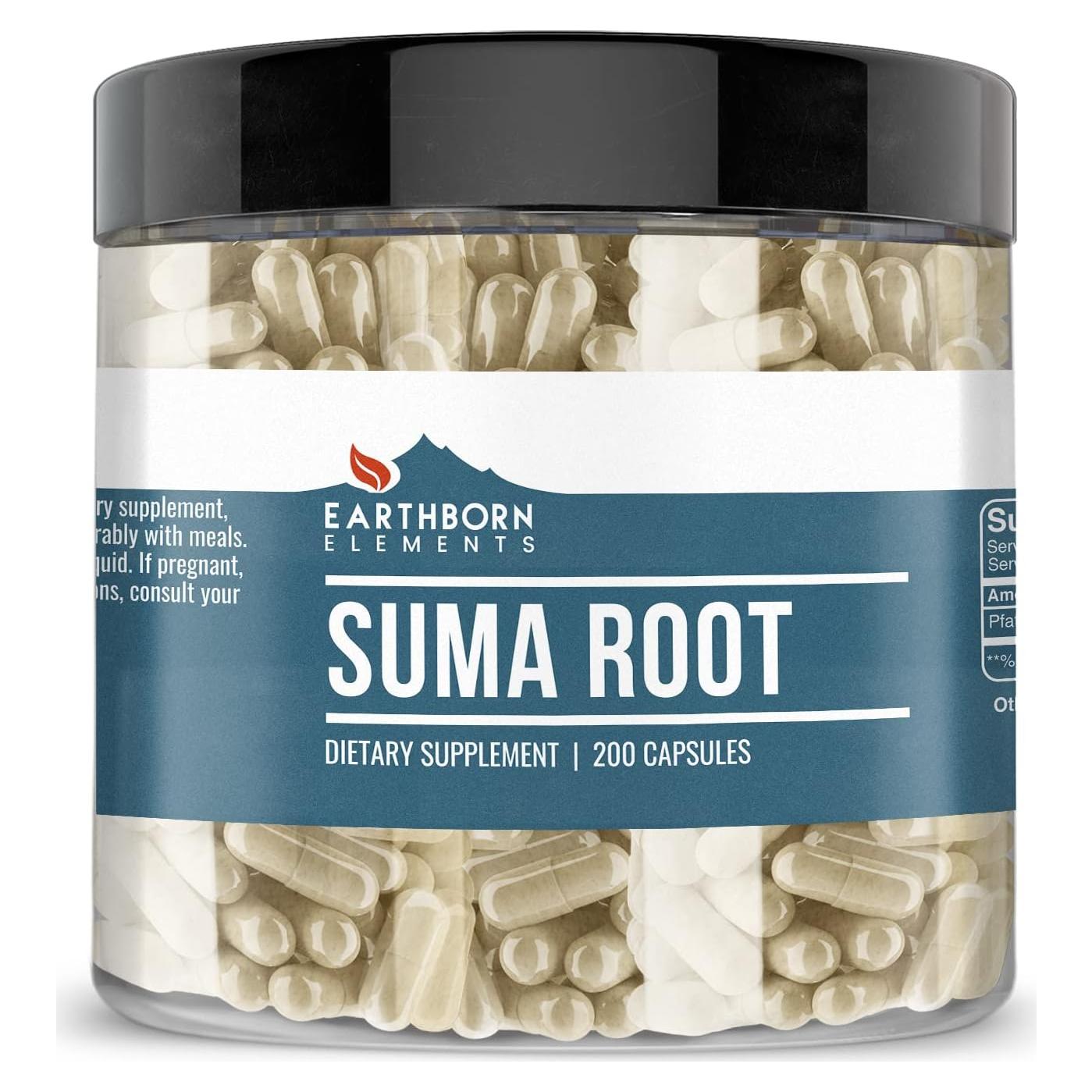 Cápsulas de Raíz Suma Tierra Nacida 200 Unidades Pura Sin Aditivos