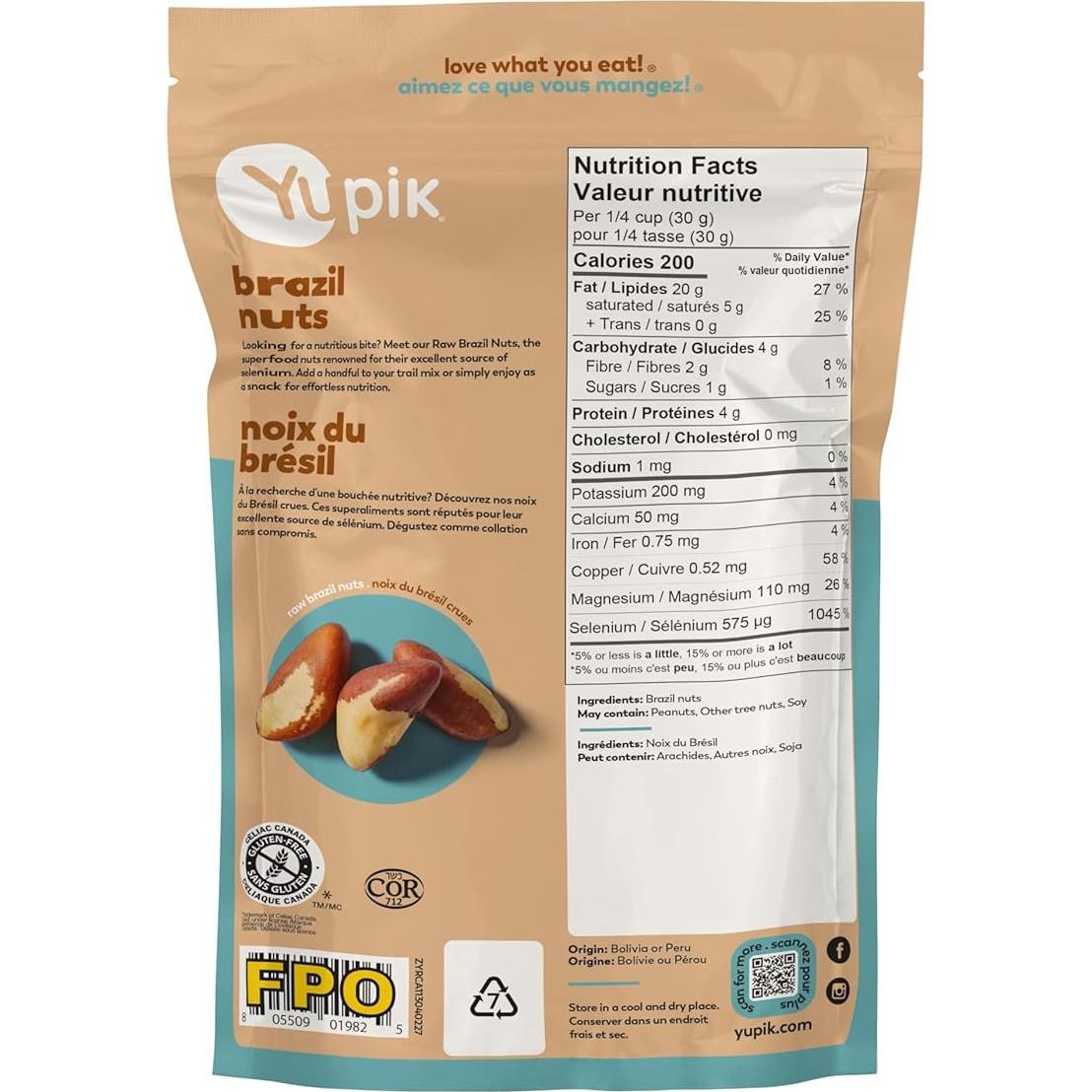 Nueces de Brasil Crudas Yupik 227 g Sin Gluten y Kosher