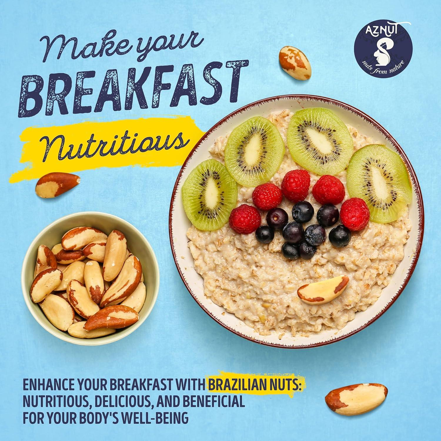 Nueces de Brasil Aznut Crudas 0.45 kg Sin Cáscara Veganas