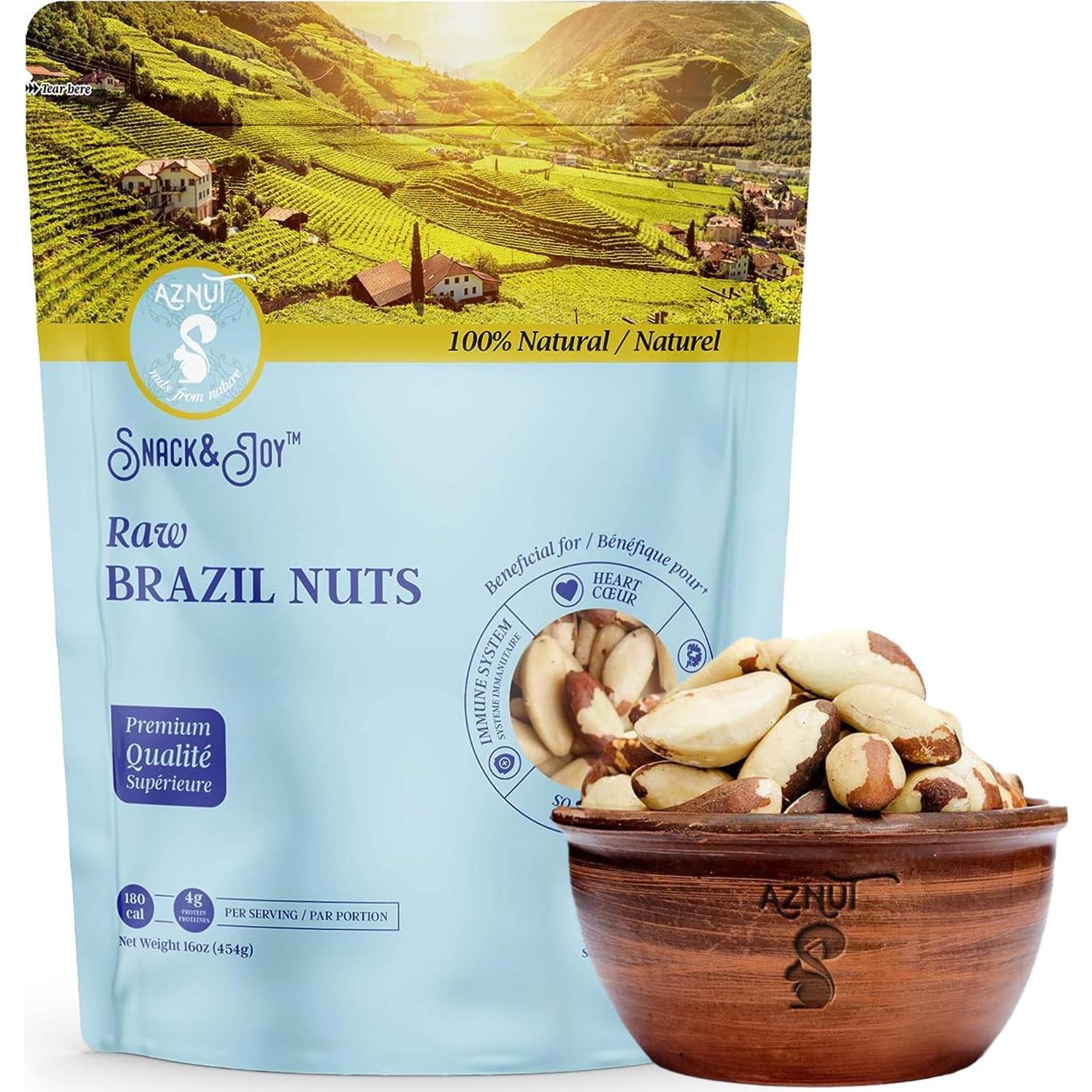 Nueces de Brasil Aznut Crudas 0.45 kg Sin Cáscara Veganas