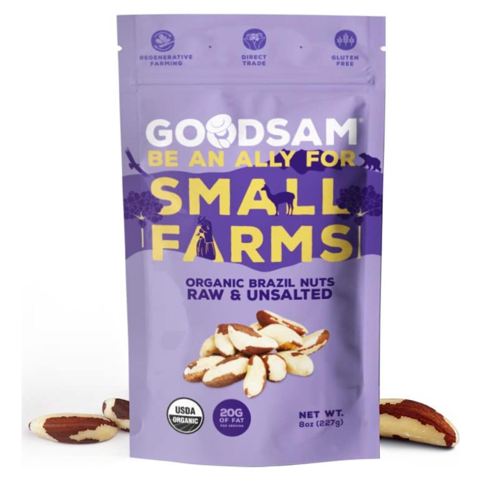 Nueces de Brasil Orgánicas GoodSAM 226.8g Crudas Sin Sal