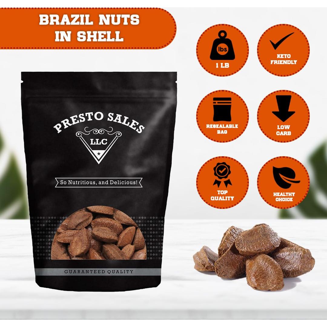 Nueces de Brasil Crudas en Cáscara 453.6 g Presto Sales
