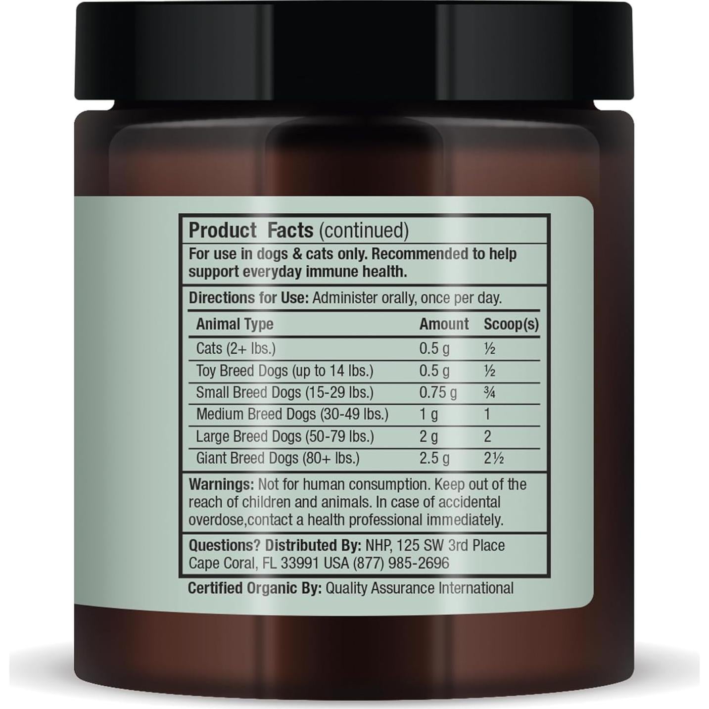 Suplemento Orgánico para Mascotas Dr. Mercola 60g - Hongos Fermentados