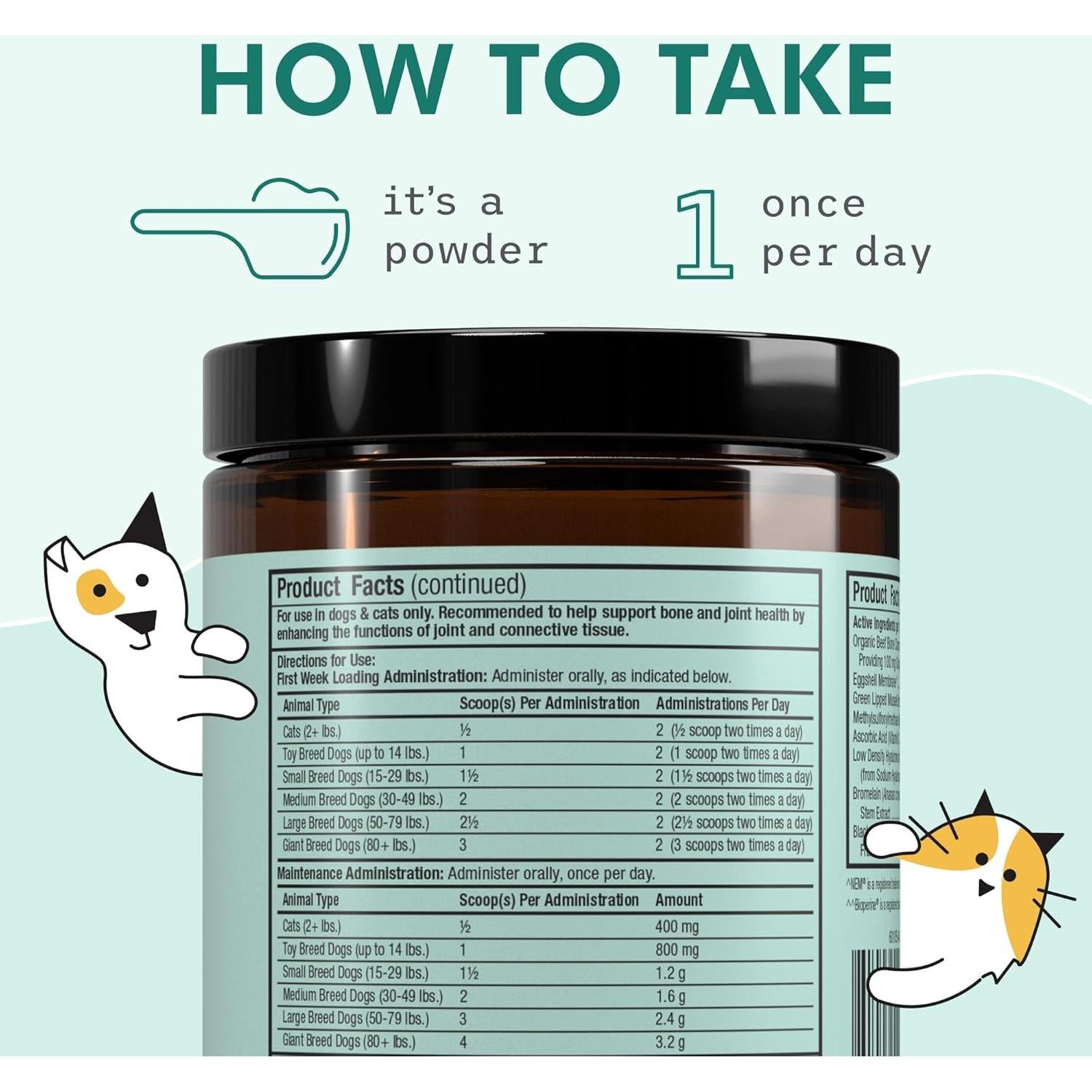 Suplemento Articular para Perros y Gatos Bark & Whiskers 48g