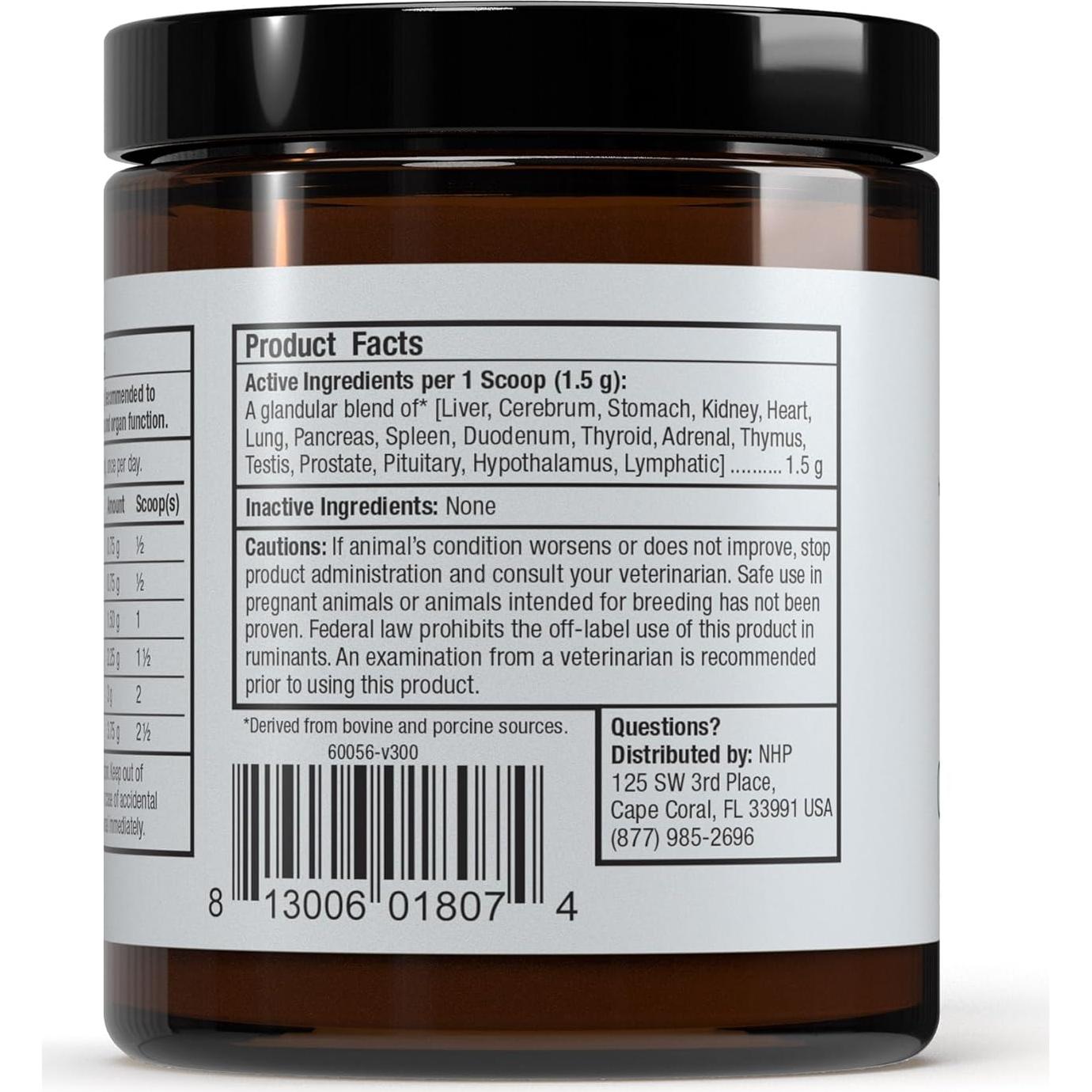 Dr. Mercola Apoyo Glandular para Perros y Gatos Macho 113.4g