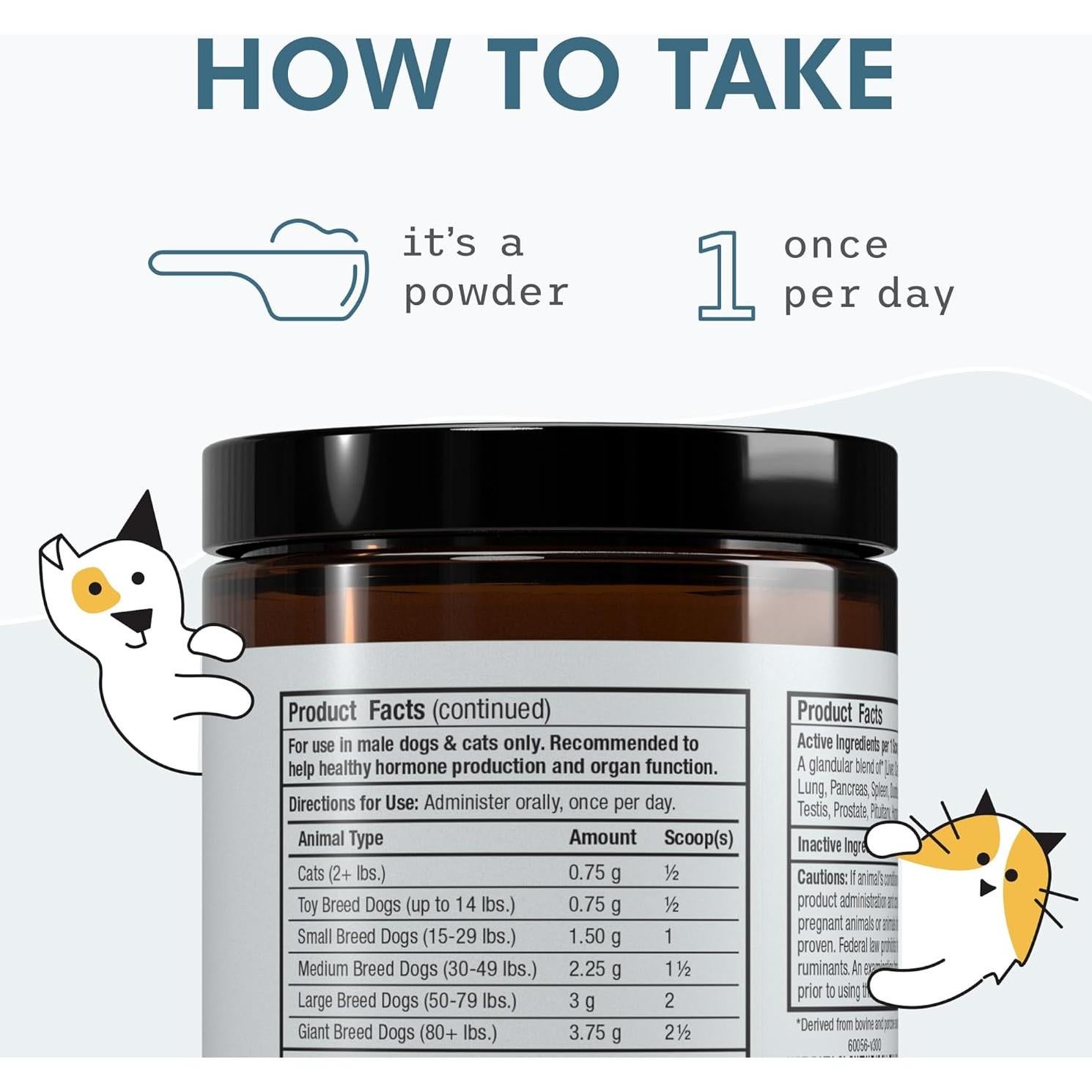 Dr. Mercola Apoyo Glandular para Perros y Gatos Macho 113.4g