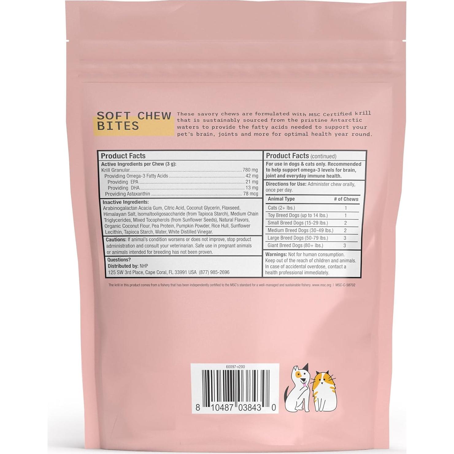 Bocados de Kril Antártico Bark & Whiskers 180 g - Omega 3