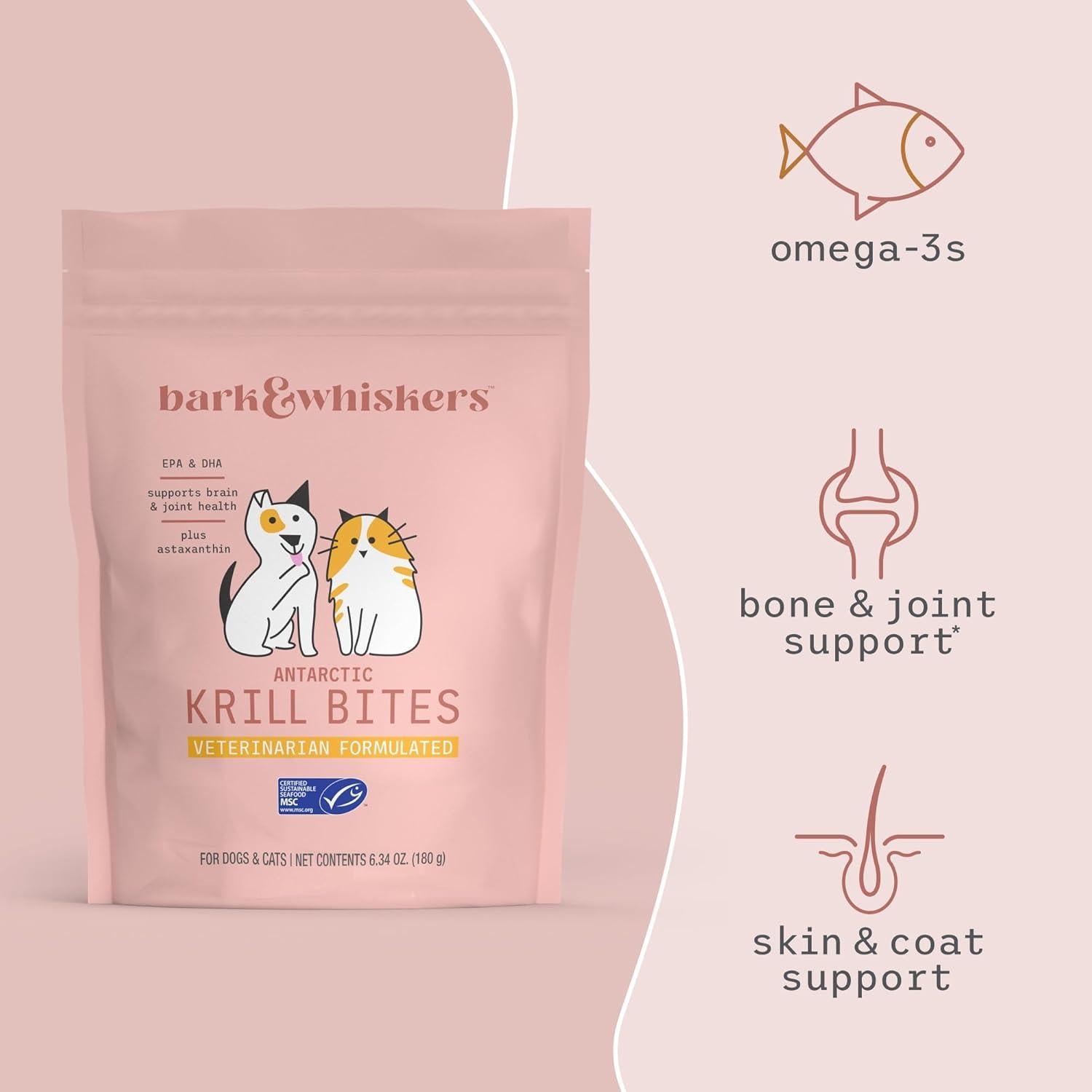 Bocados de Kril Antártico Bark & Whiskers 180 g - Omega 3