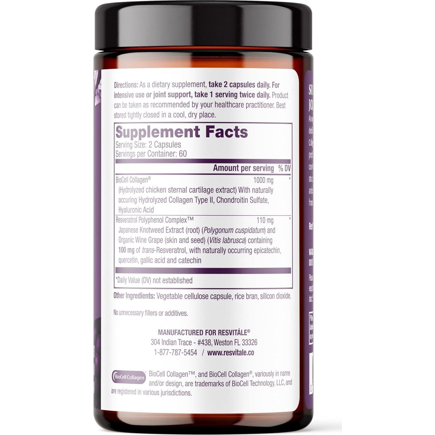 Suplemento de Colágeno ResVitale con Ácido Hialurónico 120 Cápsulas