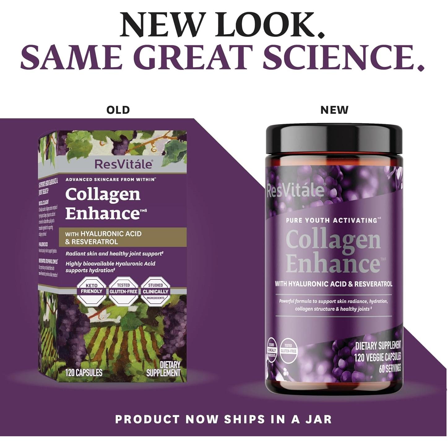 Suplemento de Colágeno ResVitale con Ácido Hialurónico 120 Cápsulas