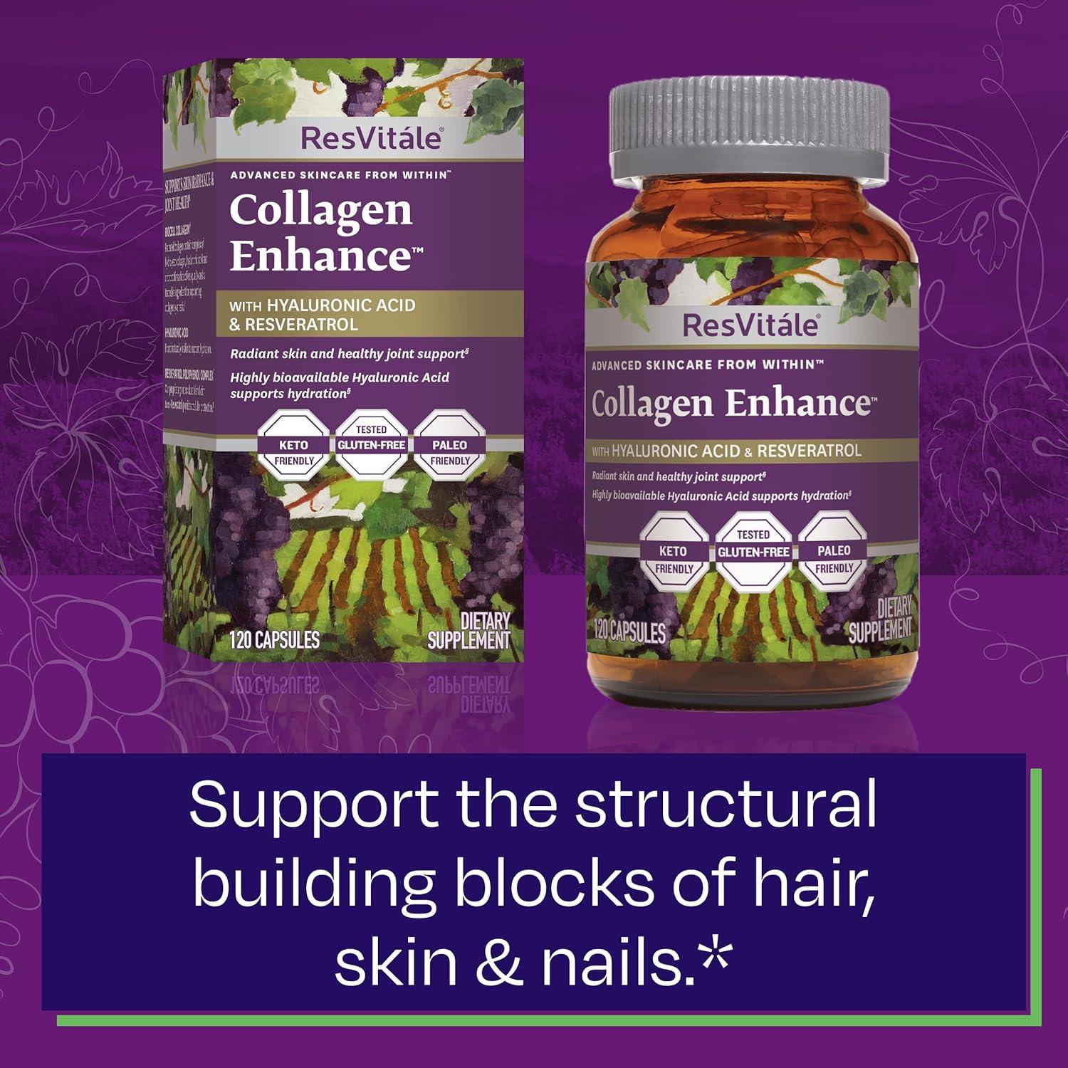 Suplemento de Colágeno ResVitale con Ácido Hialurónico 120 Cápsulas