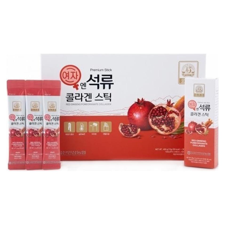 Gelatina de Colágeno de Granada Baekje Geumsan 600g (30 Sticks)