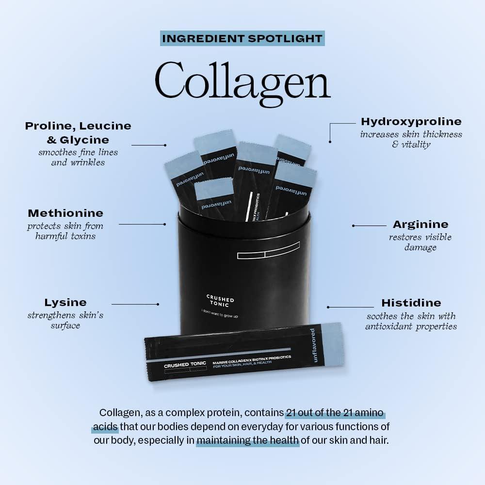 Colágeno Marino Crushed Tonic - 30 Palitos - Sin Sabor - 10g