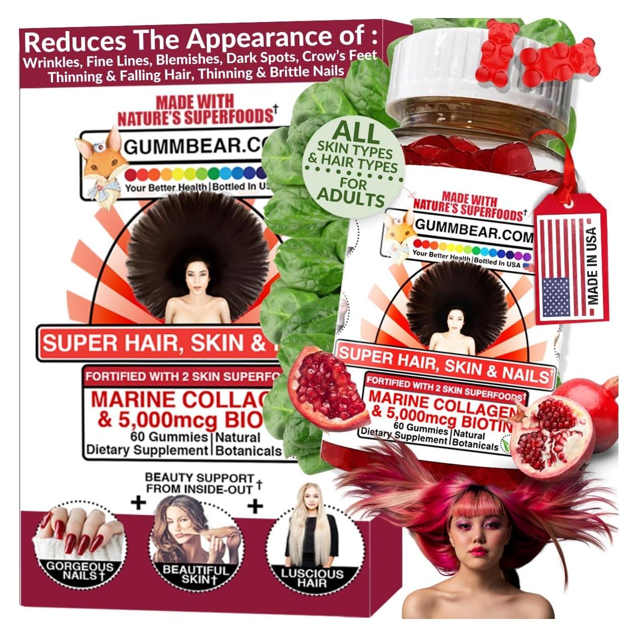 Gomitas de Biotina y Colágeno GummBear 5000mcg - 181g