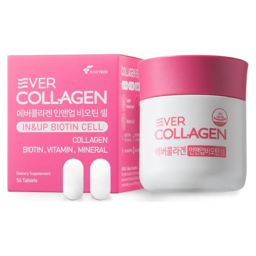 Ever Collagen Biotina Célula - Tabletas de Colágeno Marino 113g