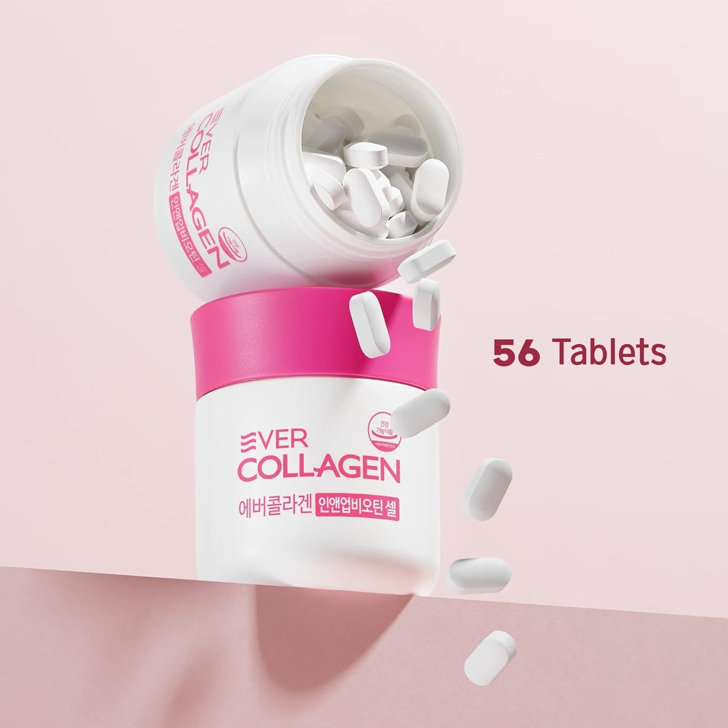 Ever Collagen Biotina Célula - Tabletas de Colágeno Marino 113g