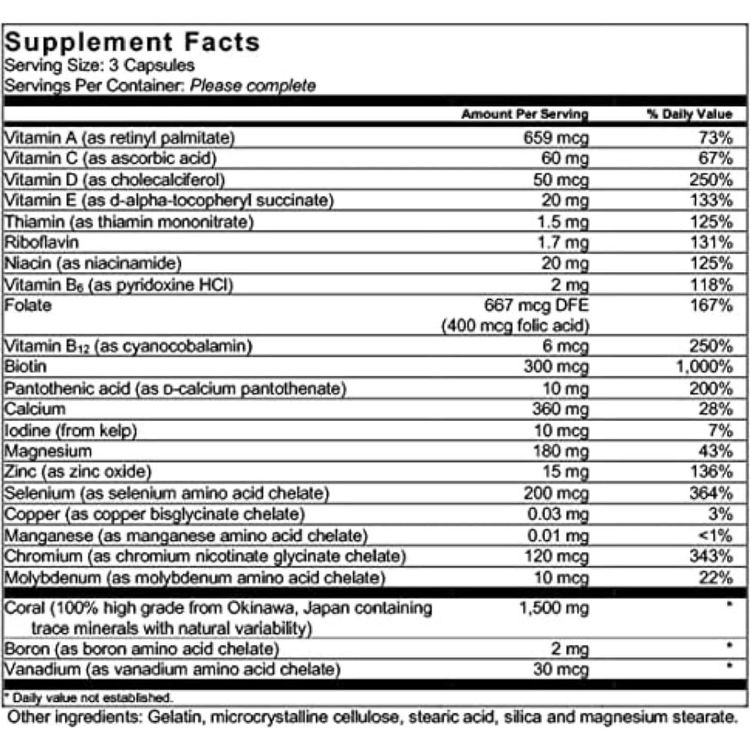 Suplemento de Calcio de Coral EffiHealth 1500mg 90 Cápsulas