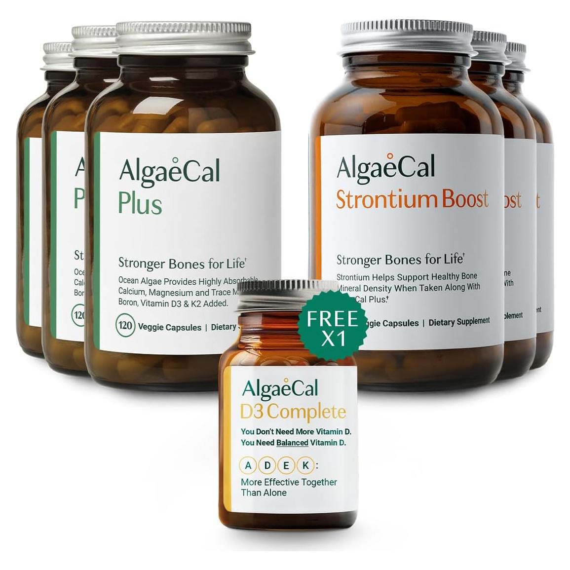 Suplemento AlgaeCal - Vitamina D3 Completa y Calcio 720mg