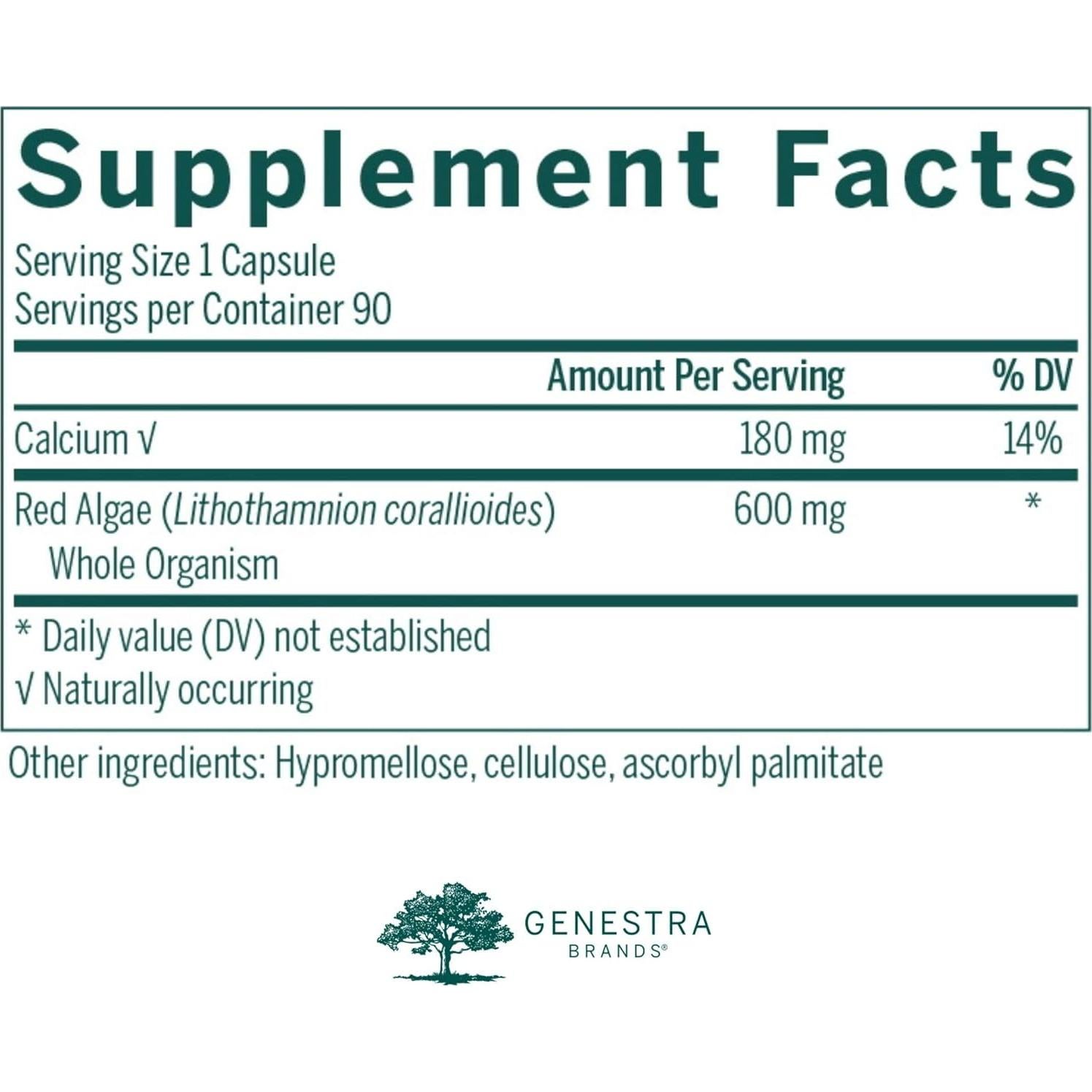 Cápsulas Vegetarianas de Algas Rojas Genestra 90 Unidades