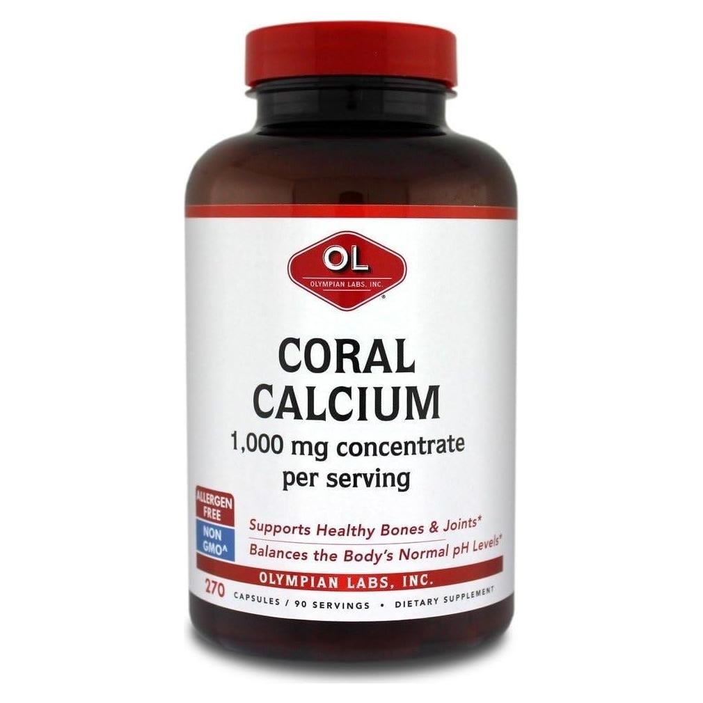 Calcio Coralino Olympian Labs 1000mg 270 Cápsulas Salud Huesos