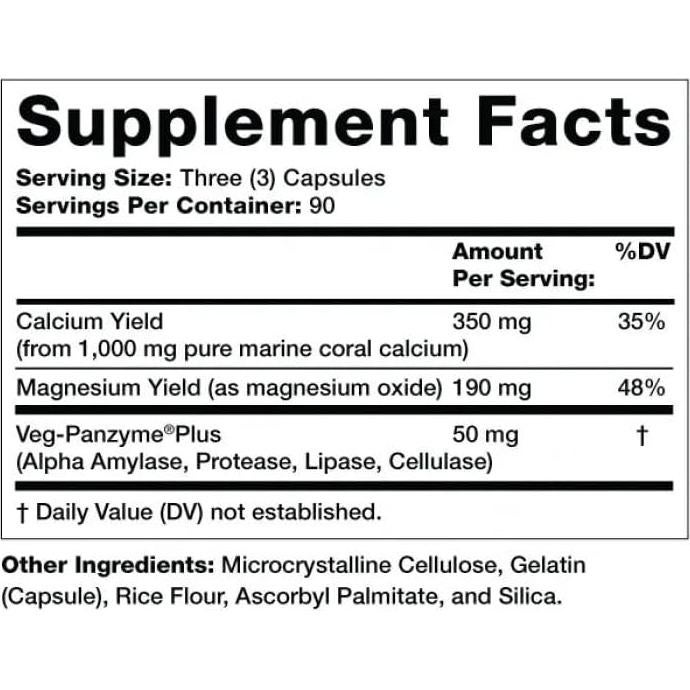 Calcio Coralino Olympian Labs 1000mg 270 Cápsulas Salud Huesos