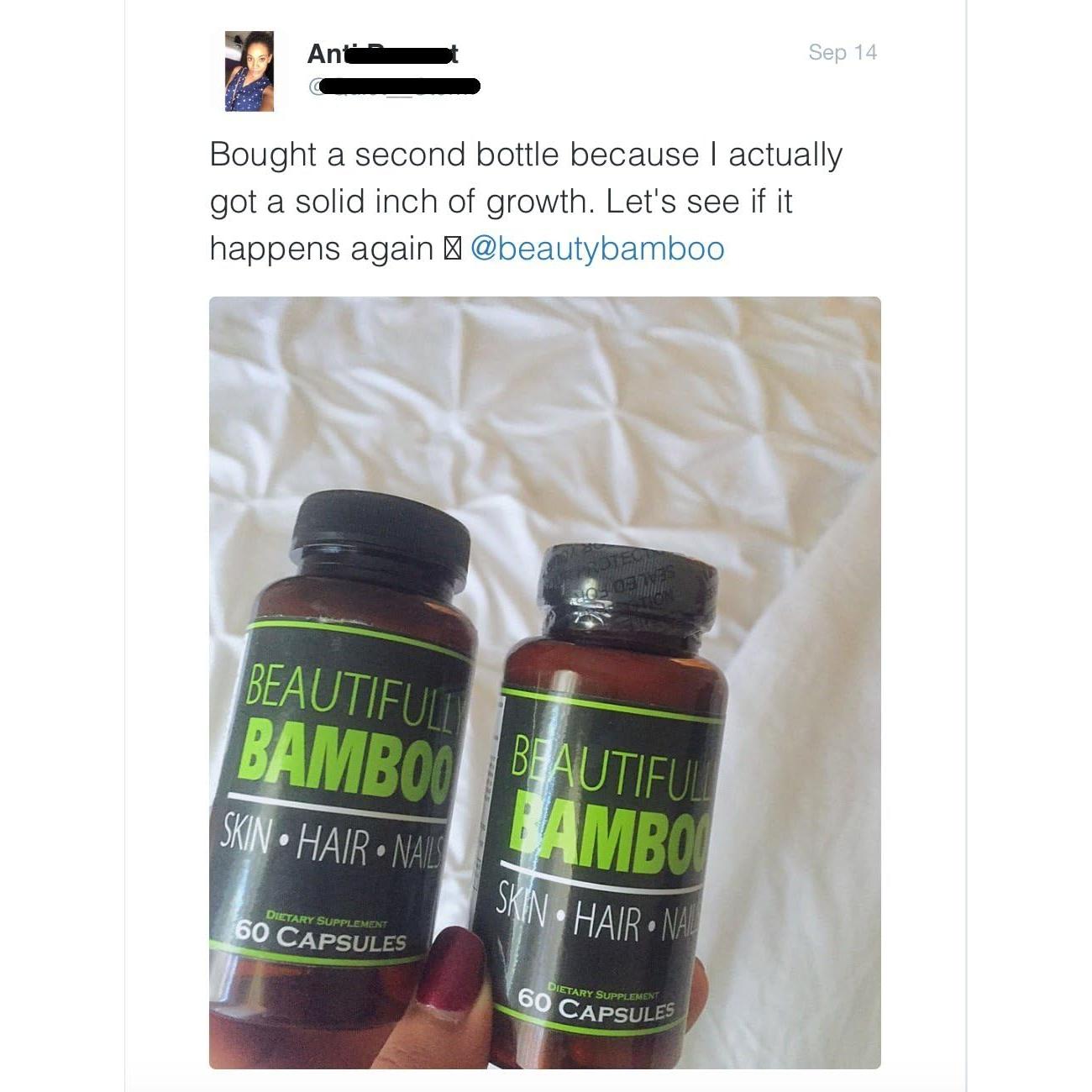 Suplemento de Vitamina Bamboo Hermosamente 60 Cápsulas - Piel, Cabello y Uñas