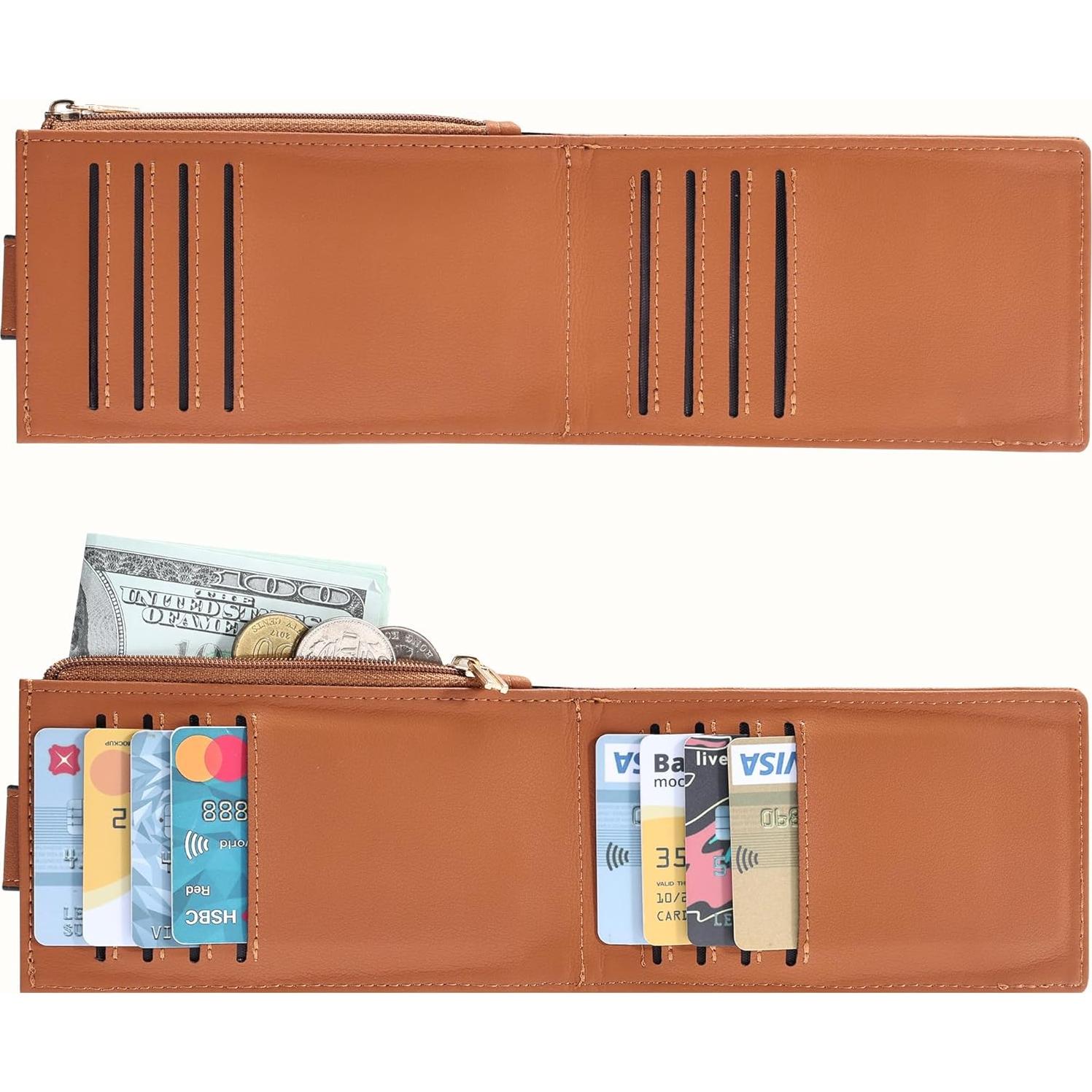 Billetera Slim Chelmon Bifold con Bloqueo RFID Marrón Claro
