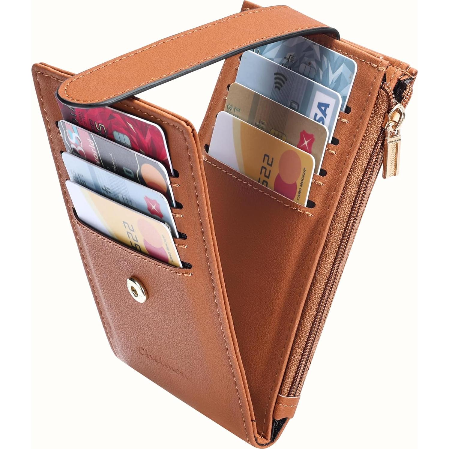 Billetera Slim Chelmon Bifold con Bloqueo RFID Marrón Claro