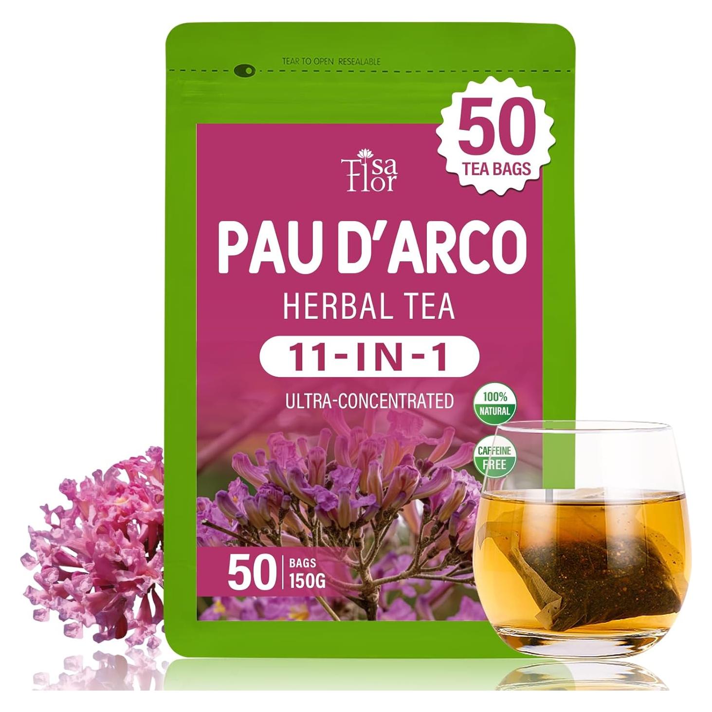 Té Herbal Detox Pau d'Arco TisaFlor 50 Bolsitas Sin Cafeína
